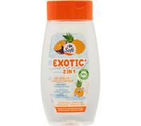 CARREFOUR SOFT - Gel Douche Enfant Douceur Exotique, Nettoie Corps et Cheveux en Douceur (Flacon 250mL) - lot de 4 - Vendu par Lot
