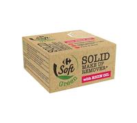 CARREFOUR SOFT GREEN - Démaquillant Solide Douceur Naturelle, Nettoyage Efficace et Sain (Boîte 40g) - lot de 3 - Vendu par Lot