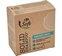 CARREFOUR SOFT Shampoing Solide Bio pour Cheveux Gras à l'Argile Verte - Format 75g - Certifié Bio - 100% Ingrédients d'Origine Naturelle - Fabriqué en France - Lot de 3