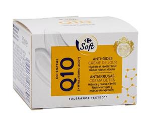 CARREFOUR - Soin Quotidien Anti-Rides au Q10, Hydratation Légère et Revitalisante, Pot 50mL - Lot De 4