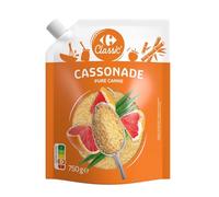 CARREFOUR - Sucre de Canne Authentique, Saveur Caramélisée Naturelle, Paquet 750g - Lot De 4