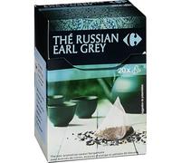 CARREFOUR Thé Noir Aromatisé Saveur Bergamote - Russian Earl Grey - 20 sachets individuels - 720 g - Boîte en carton - Lot de 4