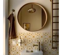 Carrelage Adhésif 15x15cm Blanc - Jaune Credence Adhesive pour Cuisine Brique,Stickers Muraux Salle de Bains Cuisine Carrelage Adhesif Mural avec Motifs de Carrelage Dalle Pvc Adhesive Murale