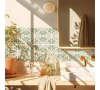 Carrelage Adhésif 20x20cm Vert Credence Adhesive pour Cuisine Brique,Stickers Muraux Salle de Bains Cuisine Carrelage Adhesif Mural avec Motifs de Carrelage Dalle Pvc Adhesive Murale