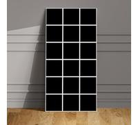 Carrelage Adhésif 30X60 Géométrie Noire Credence Cuisine Adhesive,Stickers Muraux Salle de Bains Cuisine Adhesif Mural Avec Motifs De Carrelage Dalle Pvc,Décoration Cuisine