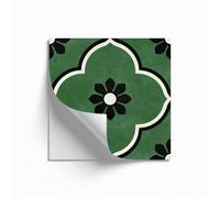 Carrelage Adhésif Escaliers 20x20cm Vert Émeraude Dalle Pvc Adhesive Murale Salle de Bain,Feuilles de Stickers Muraux en Vinyle, Stickers Carrelage Imperméables