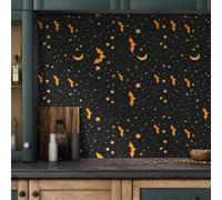 Carrelage Adhésif Escaliers 45X200CM Étoile Noire Credence Adhesive pour Cuisine Brique,Stickers Muraux Salle de Bains Cuisine Adhesif Mural avec Motifs de Carrelage Dalle Pvc