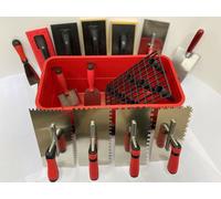 Carrelage Boîte à joints Kit de carreleur 15 pièces Boîte de lavage Truelles dentées Spatule Planche à joints Seau de construction CT03