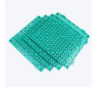 Carrelage Clipsable Antidérapants Incassable dalle Sol Emboîtable avec Drainage Tapis Douche Extérieur Cuisine et Balcon(Green,14 pieces)