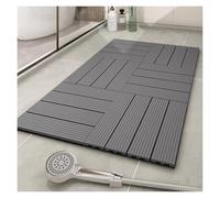 Carrelage de Drainage À Emboîtement Carrelage de Douche Emboîtable avec Surface Antidérapante pour Salles Bains, Balcons, Saunas, Douches Extérieures(Gray,30x30x2cm-6pcs)