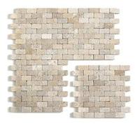 Carrelage de mosaïque (Boite de 1m²) / Plaque mosaïque mur et sol en marbre naturel coloris beige mat - 30 x 30 cm - PEGANE - Beige G