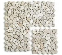 Carrelage de mosaïque (Boite de 1m²)/ Plaque mosaïque mur et sol en marbre naturel coloris blanc - 30 x 30 cm - PEGANE - Blanc G