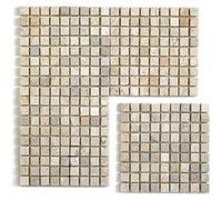 Carrelage de mosaïque (Boite de 1m²) / Plaque mosaïque mur et sol en marbre naturel coloris blanc mat - 30 x 30 cm - PEGANE - Blanc G