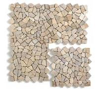 Carrelage de mosaïque (Boite de 1m²)/ Plaque mosaïque mur et sol en marbre naturel coloris rose - 30 x 30 cm - PEGANE - Rose G