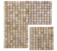 Carrelage de mosaïque (Boite de 1m²) / Plaque mosaïque mur et sol en marbre naturel coloris rose mat - 30 x 30 cm - PEGANE - Rose G