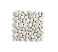 PEGANE Carrelage de mosaïque/Galet de mer/Maille décorative Aspect Pierre Blanc Mat - 33x33 cm