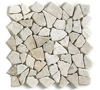 Carrelage de mosaïque/Plaque mosaïque mur et sol en marbre naturel coloris blanc - 30 x 30 cm - PEGANE - Blanc G