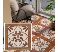 Carrelage de sol autocollant en PVC, amovible et imperméable, for salle de bain, cuisine et escalier.(Pack of 4)