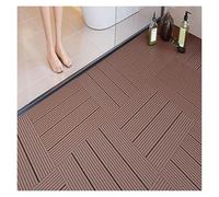 Carrelage Douche Emboîtable avec Surface Antidérapante Tapis Douche pour Douche Intérieure pour Une Utilisation dans Piscines, Salles Bains, Jardins, Terrasses(Brown,30x30x2cm-6pcs)