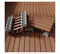 Carrelage Douche Emboîtable avec Surface Antidérapante Tapis Sol Surélevé pour Salle Bain pour Tapis Baignoire, Sols Cuisine, Salle Bain, Terrasses(Brown,24.5x24.5x8cm-6pcs)