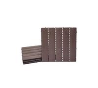 Carrelage en WPC HWC-E20 4x chaque 50x50cm = 1m², gaufré marron foncé