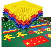 Carrelage modulaire emboîtable for aire de jeux de maternelle, sol sportif coloré à assembler soi-même(Rosso)