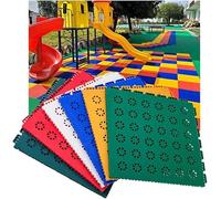 Carrelage modulaire emboîtable for jardin d'enfants, aire de jeux, parc, sol sportif à monter soi-même(Orange)