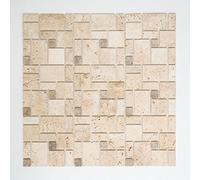 Carrelage mosaïque autocollant travertin pierre naturelle beige combinaison travertin beige pour mur, douche, cuisine, carrelage de comptoir, tapis de mosaïque