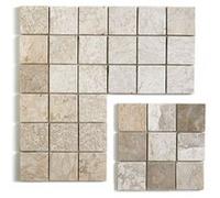 Carrelage mosaïque (Boite de 1m²) / Plaque de mosaïque mur et sol en marbre naturel coloris blanc mat - 30 x 30 cm - PEGANE - Blanc G