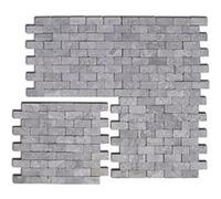 Carrelage mosaïque (Boite de 1m²) /Plaque de mosaïque mur et sol en marbre naturel coloris gris clair - 30 x 30 cm - PEGANE - Gris G