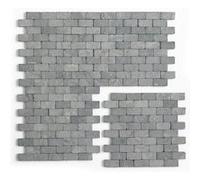 Carrelage mosaïque (Boite de 1m²) / Plaque de mosaïque mur et sol en marbre naturel coloris gris mat - 30 x 30 cm - PEGANE - Gris G