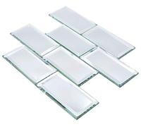 Carrelage mosaïque de verre rectangulaire miroir métro grand miroir pour mur, cuisine, revêtement de comptoir