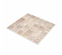 Carrelage mosaïque - DECOON - 30 x 30 x 1 cm - Tesselle 4,8 x 4,8 cm - Travertin - Beige