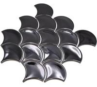 Carrelage mosaïque en céramique compartiments Noir brillant Miroir mural pour salle de bain WC douche Cuisine carrelage Support pour baignoire Revêtement mosaïque Tapis Plaque de mosaïque