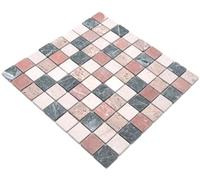 Carrelage mosaïque en marbre naturel crème beige rouge vert Random pour sol, mur, salle de bain, toilettes, cuisine, revêtement de salle de bain, revêtement de salle de bain