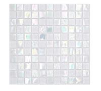 Carrelage mosaïque en verre - Petit flip flop irisé - Blanc multicolore - Pour cuisine, douche