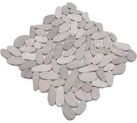 Carrelage mosaïque galets de rivière beige clair galets découpés pour sol, mur, salle de bain, WC, douche, cuisine, revêtement de comptoir, revêtement de baignoire