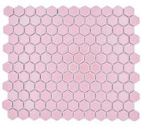 Carrelage mosaïque hexagonal en céramique - Vieux rose brillant - Pour comptoir, salle de bain, miroir mural, cuisine, WC