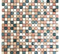 Carrelage mosaïque marbre et pierre naturelle crème, beige, rouge, vert pour sol, mur, salle de bain, WC, douche, cuisine, revêtement de comptoir, baignoire