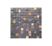 Carrelage mosaïque Mosaicos Bamboo Noir 30x30 cm