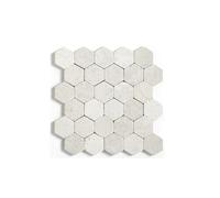 Carrelage mosaïque / Plaque de mosaïque mur et sol en marbre naturel coloris blanc - 33 x 33 cm - -