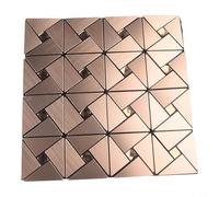 Carrelage mural en aluminium pour dosseret de cuisine - 30 x 30 cm - Doré et argenté - Cuivre (couleur cuivre)