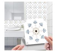 Carrelage Sol, Mosaïque PVC et Stickers Muraux Multicolore Pack de 20 Tailles Multiples(Cry003,20pcs10x10cm)