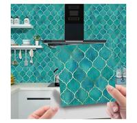 Carrelage Sol, Mosaïque PVC et Stickers Muraux Multicolore Pack de 20 Tailles Multiples(Cry018,20pcs10x10cm)