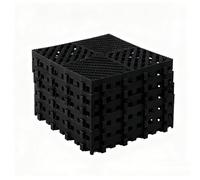 Carrelage Sol Plastique Composite Capacité de Charge Élevée Dalle Garage PP Clipsable Tapis Drainage D'épissure Ateliers, Cuisines(Black,4cm x 16pieces)