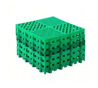 Carrelage Sol Plastique Composite Capacité de Charge Élevée Dalle Garage PP Clipsable Tapis Drainage D'épissure Ateliers, Cuisines(Green,3cm x 16pieces)