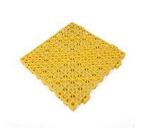 Carrelage Sol Revêtement Carreaux Drainage Emboîtables Jaune Dalle Clipsable Ajourée Antidérapante Pvc Buanderie(32 pieces)