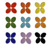 Carrelages En Verre 60 pièces mosaïque artisanat Art Micro céramique ceinture mosaïque faisant ovale ultra-mince en céramique manuel bricolage mosaïque décor bijoux boucle d'oreille Mosaique Carrelage