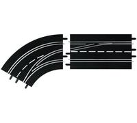 Extensions de Circuit de Gauche 1/24 Courbée pour les Circuits Digital 132 / 124 Carrera Noir Noir G