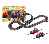 Carrera GO!!! Disney Stitch - Circuit de Course pour Enfants avec looping - 4,9 m de Distance - Échelle 1:43 - Stitch vs. Leroy, Module d'alimentation, Compteur de Tours, USB-C